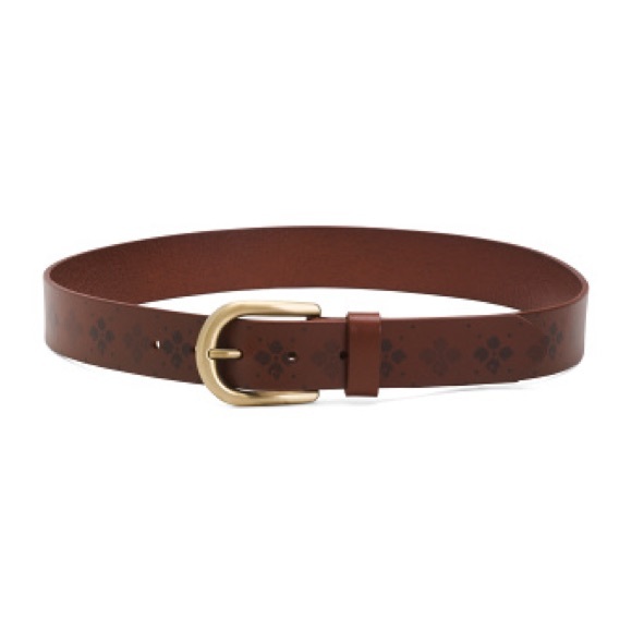 Patricia Nash Leather Brown Belt With Signature Design, Size L. Nwt